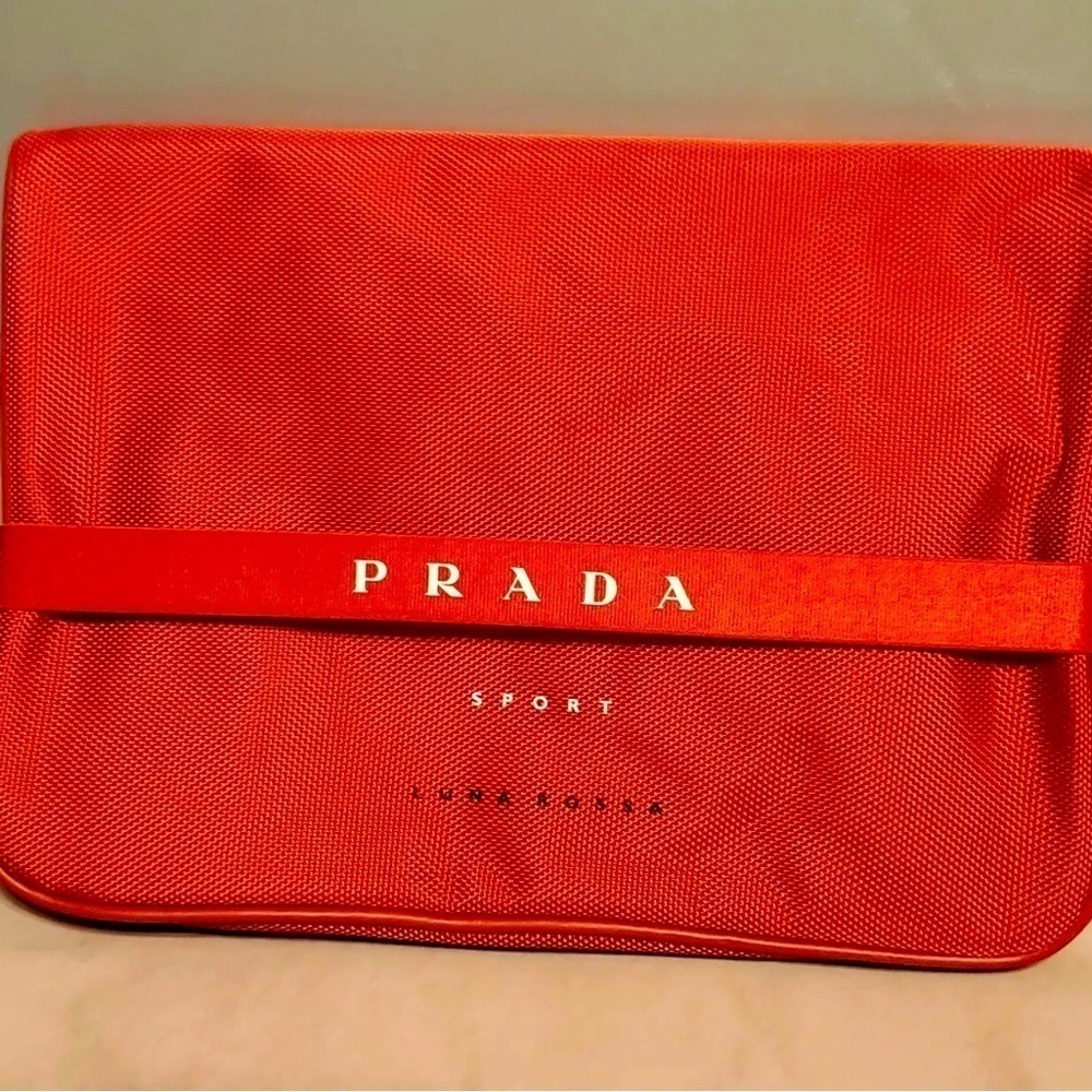 DESIGNER Red Prada Cosmetics Bag